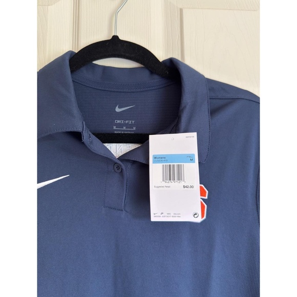 NWT‎ Nike Womens Medium Navy Syracuse University Dri-FIT Polo Shirt - Picture 4 of 6